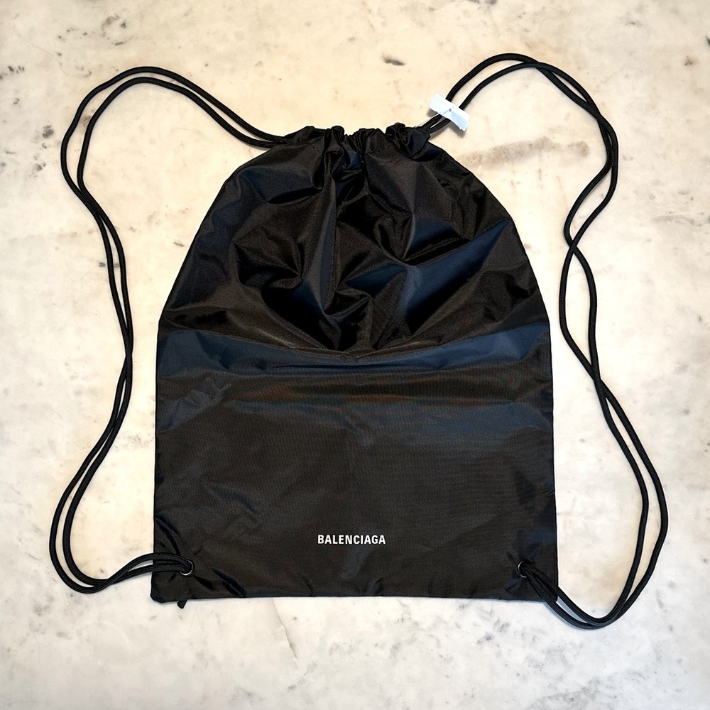 Balenciaga Black Drawstring Bag